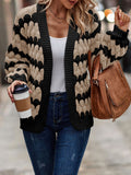 sambas outfits New Autumn and Winter Women's Clothing Contrast Color Knitted Women's Cardigan Sweater 