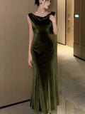 Patcute Elegant Velvet Dress Women Sleeveless V-neck Wrap Hip Slim Mermaid Evening Party Prom Vestidos Mujer Solid Fashion Sexy Robe New