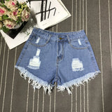 Patcute  New High Waist Tassel Broken Denim Shorts Female Summer Korean Version Raw Edge Wide Leg Loose Plus Size Jean Shorts Women