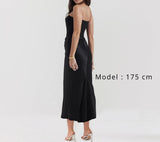 Patcute  Maxi Strapless Formal Occasion Dresses Elegant Bodycon Corset  Party Dresses Sexy Velvet and Satin Patchwork Dress