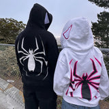 Patcute Y2k Emo Women Streetwear Hoodie Spider Punk Zip Up Hoodies Graphic Oversized Sweatshirt Gothic Harajuku Kpop Alt Men Clothes