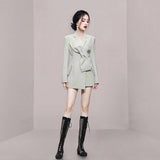 Patcute   Fashion Office Lady Blazers Women Suit Coats Autumn Winter Clothes Korean Style Big Bow Work Wear Long Sleeve Blazer