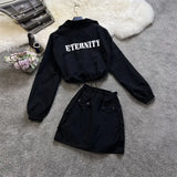 Patcute Spring 2 Peices Sexy Dress Set Women Jacket Suits Korean Fashion Outfits Slim Long Sleeve Y2k Coat and Skinny Mini Skirts Sets