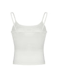 Patcute Lace Bow Patches White Basic Cute Y2K Camisole Sleeveless Slim Women Crop Top Simple Casual Tank Vest