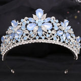 Patcute   Luxury Sweet Cute Flower Opal Tiara Crown For Women Wedding Party Elegant Bridal Bride Crystal Crown Hair Accessories