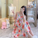 Patcute  Slip Nightdress Women Summer Pajamas Cotton Plus Size Thin Homewear Robe Dress Women Lingerie Sexy Nightgown Mori Nightwear