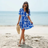 Patcute  Tiktok 2024 Spring/Summer Elegant Printed Short Sleeved Dress