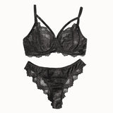 Patcute Women's Lingerie & Underwear， eyelash sxy fancy lace strapping underwire bra &  brazilian panties ，victoria style