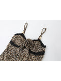 Patcute Summer Women Kpop Gyaru Leopard Print Camisole Japanese Y2k Streetwear Coquette Halter Top 2000s Hot Sexy Crop Top Dark Academia