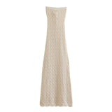 Patcute  Spring Summer New Women's Fashion and Stylish Design Open Jacquard Mesh Knitted Dress