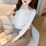 Patcute  Chiffon Embroidery Women's Shirt Spring/Summer Loose Chinese Style Blouses Fashion Clothing Long Sleeves Women Top