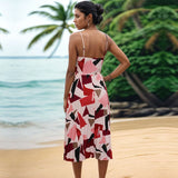 Patcute  Long Dresses Hollow Out Back Strappy Printed Dresses Bohemian Y2k Boho Dress Casual Womens Dresses Beach Dress Sun Dress