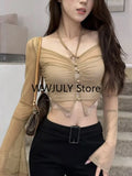 Patcute Red Basic 2 Piece Set Woman Slim Casual Blouse Office Lady Outfit Sexy Y2k Crop Tops Korean Fashion Clothing Chic 2024 Summer