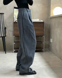 Patcute  Autumn and Winter Women's Casual Stripe High Waist Loose Wide Leg Pants