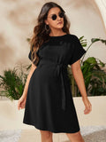 Patcute Fashion  Summer Maternity Dresses Photoshoot Dress Skirt Bat-sleeve Tunic Shirt Dress Maternity Clothings Clothes for Women