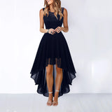 Patcute Female Dress Lace Dress Bow Belt Irregular Length  Wedding Guest Sleeveless Bridesmaid Cocktail Party Womens Dresses