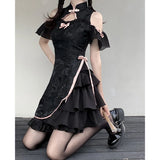 Patcute  Kwawaii Women Dress Vintage Cheongsam Sweet Slim Y2K Lolita Gothic Girls Casual New Fashion Harajuku Sexy Aesthetic Female Dress