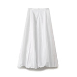 Patcute  Spring/Summer New Women's Versatile Commuter High Waist White Wide Swing Midi Skirt Large Swing Umbrella Skirt