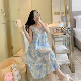 Patcute  Slip Nightdress Women Summer Pajamas Cotton Plus Size Thin Homewear Robe Dress Women Lingerie Sexy Nightgown Mori Nightwear