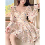 Patcute  Sweet Floral Dress for Women's New Collection Waist Slimming Short Dress for Summer New Women