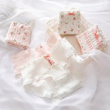 Patcute New Cotton Panties Cute Bow Women's Underwear Sexy Female Underpants Girls Briefs Fashion Plus Size Floral Pantys 5Pcs/set