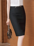 Patcute  Skirts For women Summer Office Ladies Sexy Pink High-waisted  Midi Pencil Skirt Korean Fashion Black White Skirt