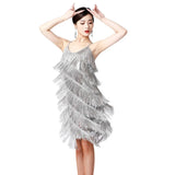 Patcute Women's Sexy 1920s Gatsby Flapper Dress Sequin Tassel Hem Latin Dance Costume Dress Party Dancewear Charleston Dresses Plus Size