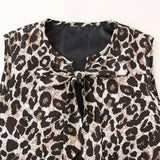 Patcute * Spring/Summer New Women's Fashion, Loose, Casual, Versatile Round Neck Sleeveless Leopard Print Cotton Vest