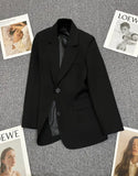 Patcute  Spring clothes coat casual black blazer suit women's loose long sleeve jacket 2024