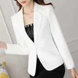 Patcute Elegant Lapel Button Loose Pockets Solid Color Blazer Women's Clothing 2023 Autumn New Casual Tops All-match Office Lady Blazers