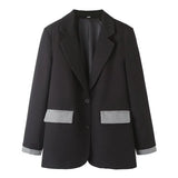 Patcute  Long sleeve blazer for women, female jacket, casual clothes, loose black suit, spring coat, 2024