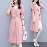 Patcute  New Casual Thin Trench Coat Women Outwear Mid Long Slim Windproof Coat Spring Female Windbreaker Coat Mujer M-3XL