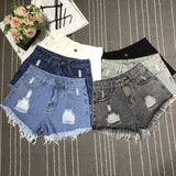 Patcute  New High Waist Tassel Broken Denim Shorts Female Summer Korean Version Raw Edge Wide Leg Loose Plus Size Jean Shorts Women