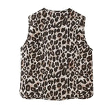 Patcute 2024 New Pattern Europe and America Women's Clothing Hot Selling Item Leopard Drawstring Vests Western Style Spring Autumn