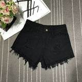 Patcute  New High Waist Tassel Broken Denim Shorts Female Summer Korean Version Raw Edge Wide Leg Loose Plus Size Jean Shorts Women