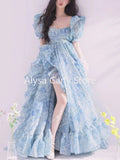 Patcute Vintage Floral Long Fairy Dress Women 2023 Summer Ruffles Elegant Beach Party Dresses Female Causal Korean Sweet Princess Dress