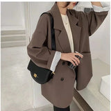 Patcute  Women's Large Blazer Coats Spring Autumn Fashion Korean Version Loose Top Coat Office Work Clothes Grace Fall Jacket for Women