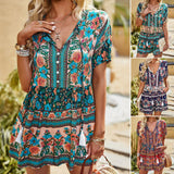 Patcute  New Fashion Boho Jumpsuit Shorts Women's Bohemian Clothes Female Playsuits Free Shipping