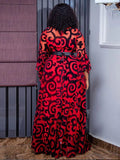 Patcute  Long Sleeve Chiffon Dresses For Women African Dashiki Print Robe Dubai Abayas Wedding Party Birthday Gown 2024 Spring Clothing