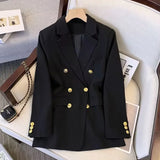 Patcute  Office Lady Slim Blazer Mujer Long Sleeve Coats Fashion Black Jackets Coat Outerwears Fall Winter Blazers For Women Casual