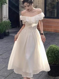 Patcute New Summer Off Shoulder Midi Dress Women Elegant Lace Patchwork Ruffles A-line Party Dresses Vintage Prom Robe Casual Vestido