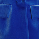 Patcute  New in Autumn and Winter Women Clothing velvet Blazer Blue Coats Fashion Jacket Mini  Dress Traf