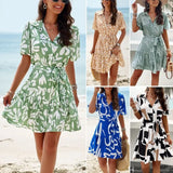 Patcute  Tiktok 2024 Spring/Summer Elegant Printed Short Sleeved Dress