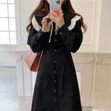 Patcute  Kroean Style Mid-Length Dress Women Hot Sweet Elegant Chic Party New Femme Slim High Waist Spring Robe Vestidos 2024 Autumn