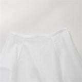 Patcute  Spring/Summer New Women's Versatile Commuter High Waist White Wide Swing Midi Skirt Large Swing Umbrella Skirt