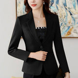 Patcute Elegant Lapel Button Loose Pockets Solid Color Blazer Women's Clothing 2023 Autumn New Casual Tops All-match Office Lady Blazers