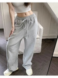 Patcute   Wide Leg Sweatpants Women Casual Classic Black Gray Joggers Oversized Sports Trousers Baggy Female Streetwear All-match