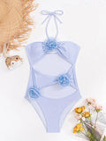 Patcute  Hollow Out Sexy Bodysuit Lingerie For Women Flower Slim Bathing Suit Woman Beach Swimming Bodycon Swimwear Women's Bikini