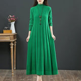 Patcute NEW Autumn Winter Large Size Covering Belly Dress Middle Aged Elderly Mother Retro Long Knitted Sweater Dresses Vestidos 6XL