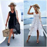 Patcute  Summer Women Long Party Dress Vintage Long Sleeve Floor Length Sexy Backless White Lace Maxi Dress  sexy